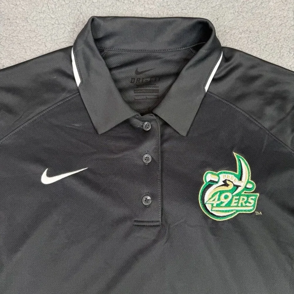 Charlotte 49ers Polo Shirt Womens Large Grey Nike‎ Dri-Fit NCAA Golf Tennis NWT